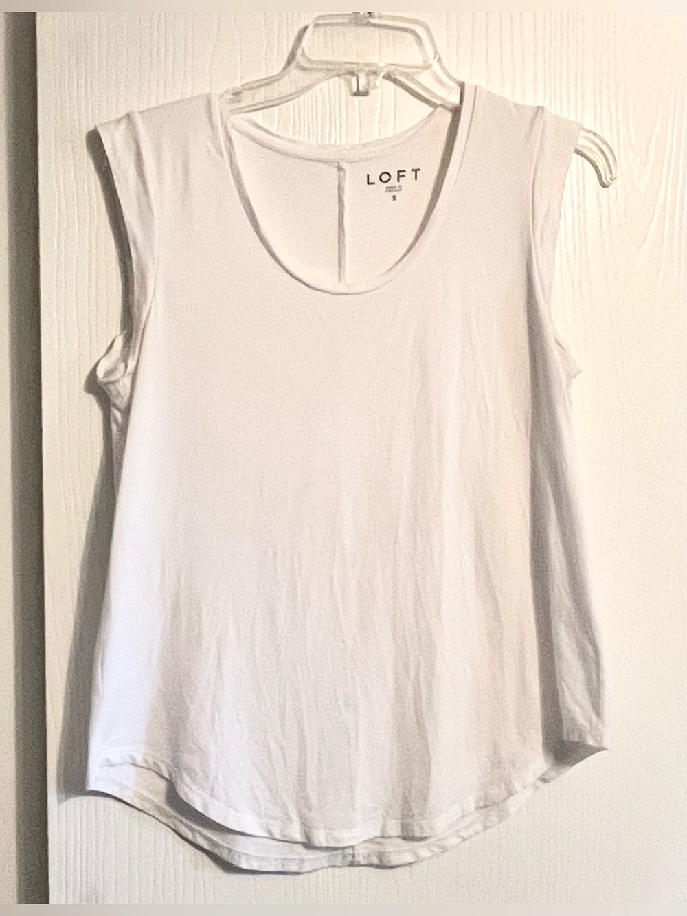LOFT Size Small White Basic Cotton Modal Blend Tank Top